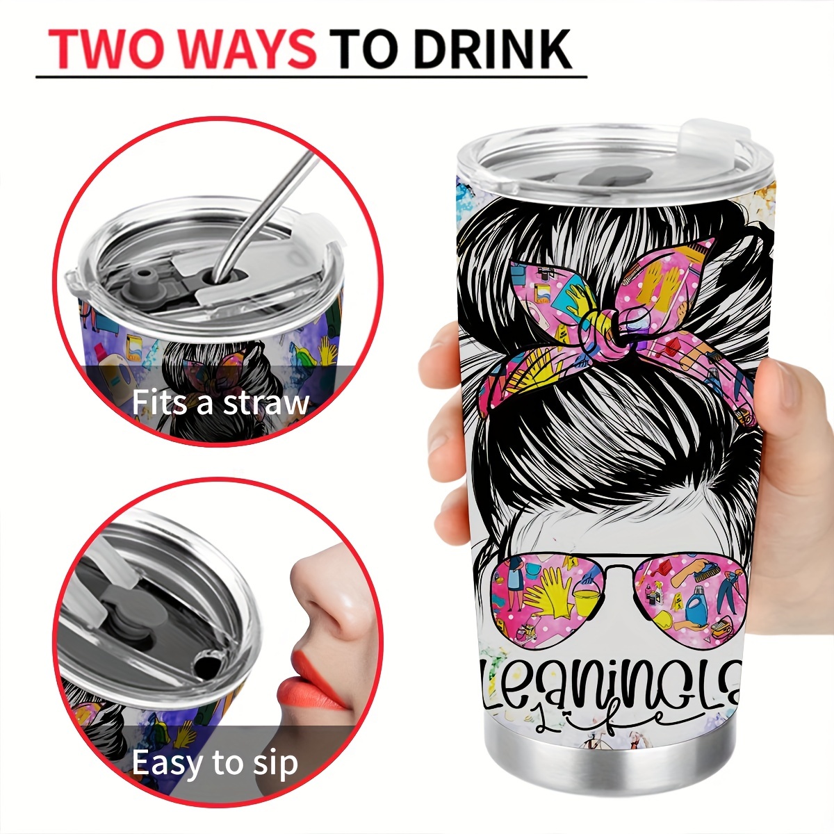 Cleaning Lady Life For Women Gifts - Stainless Steel Vacuum Insulated  Double Wall Travel Teacher Tumbler Coffee Mug With Lid Cup - Temu