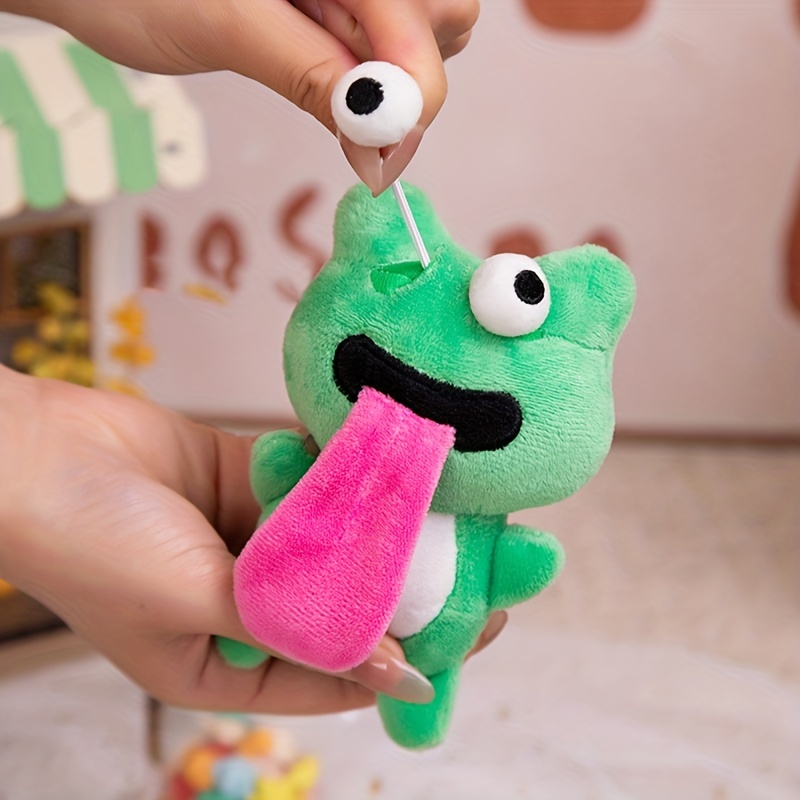 12cm Cute Frog Plush Toy Pendant Soft Cartoon Big Eyes Frog