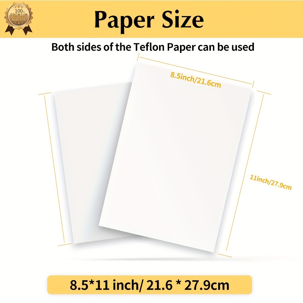 TransOurDream Glossy Teflon Paper For T Shirt Heat Transfer (10