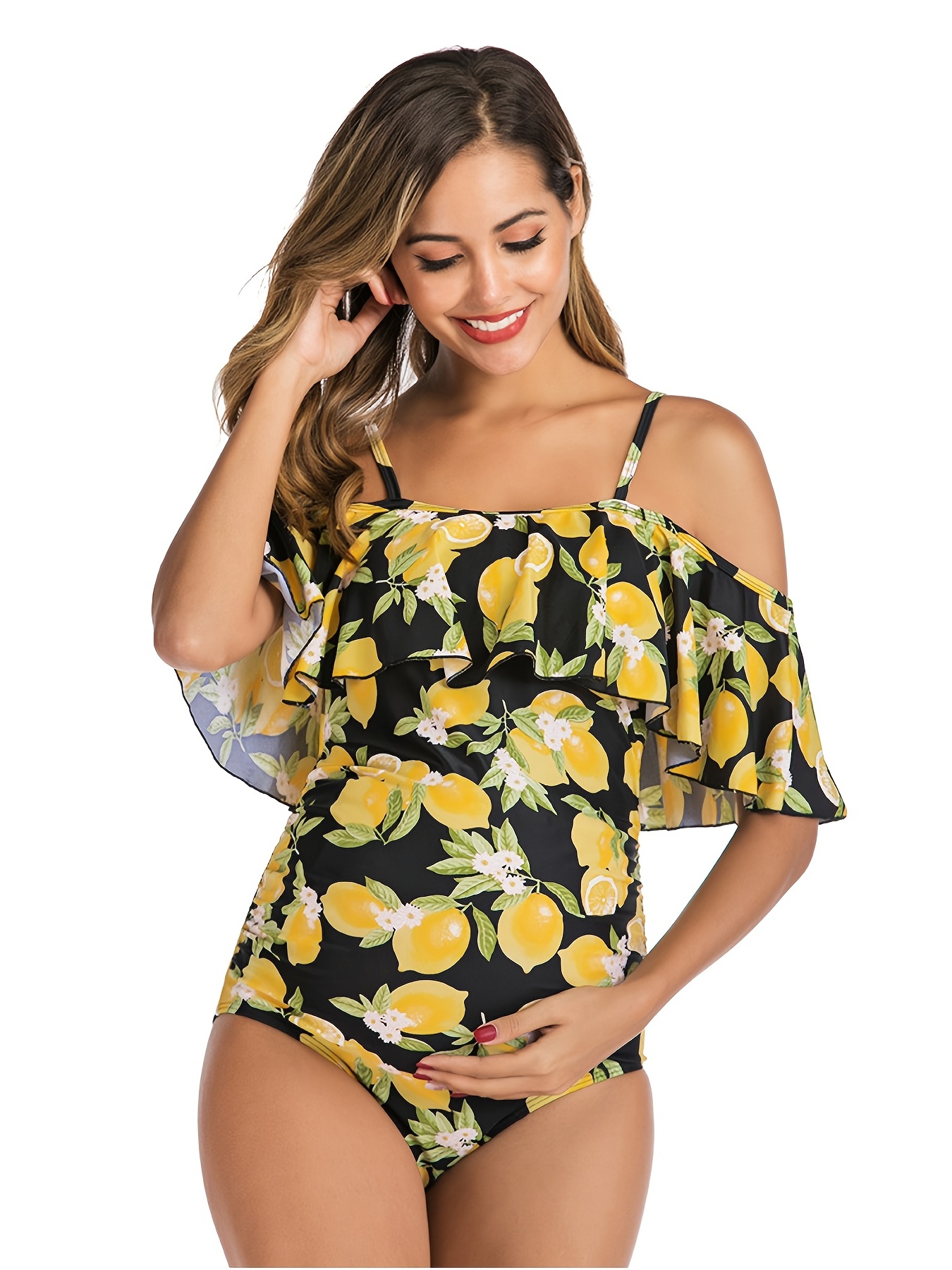 lemon maternity swimsuit