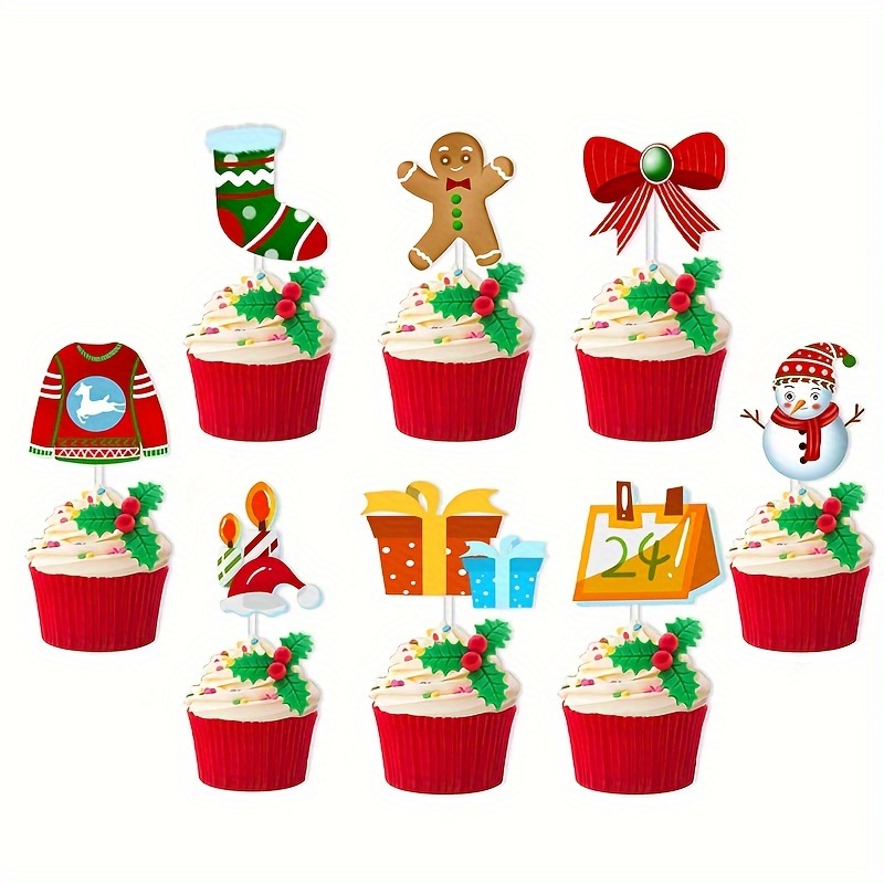 Snowflakes Cake Toppers Acrylic Christmas Cupcake Toppers - Temu