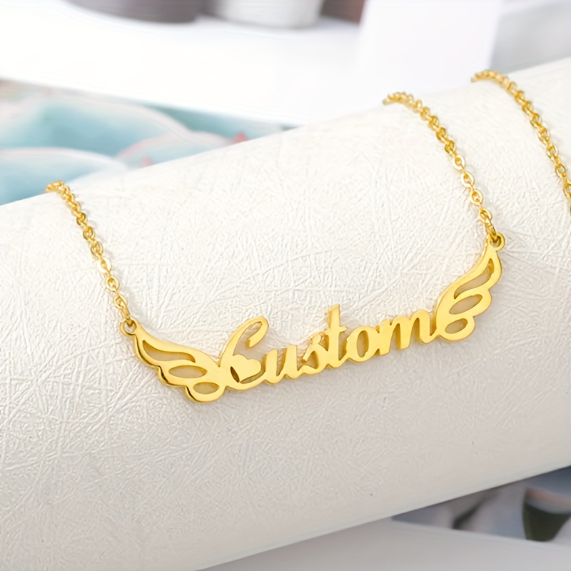 custom necklace high end light luxury name pendant elegant Temu