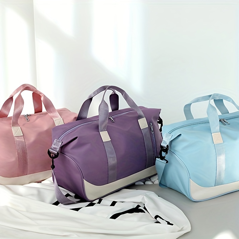 Large Capacity Colorblock Luggage Handbag, Versatile Sports