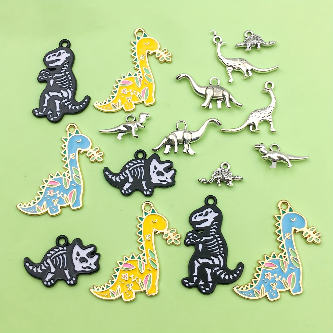 10pcs Colorful Cartoon Animal Charms for Jewelry Making Rabbit Dinosaur  Easter Egg Charms Pendants for DIY Necklaces Earrings