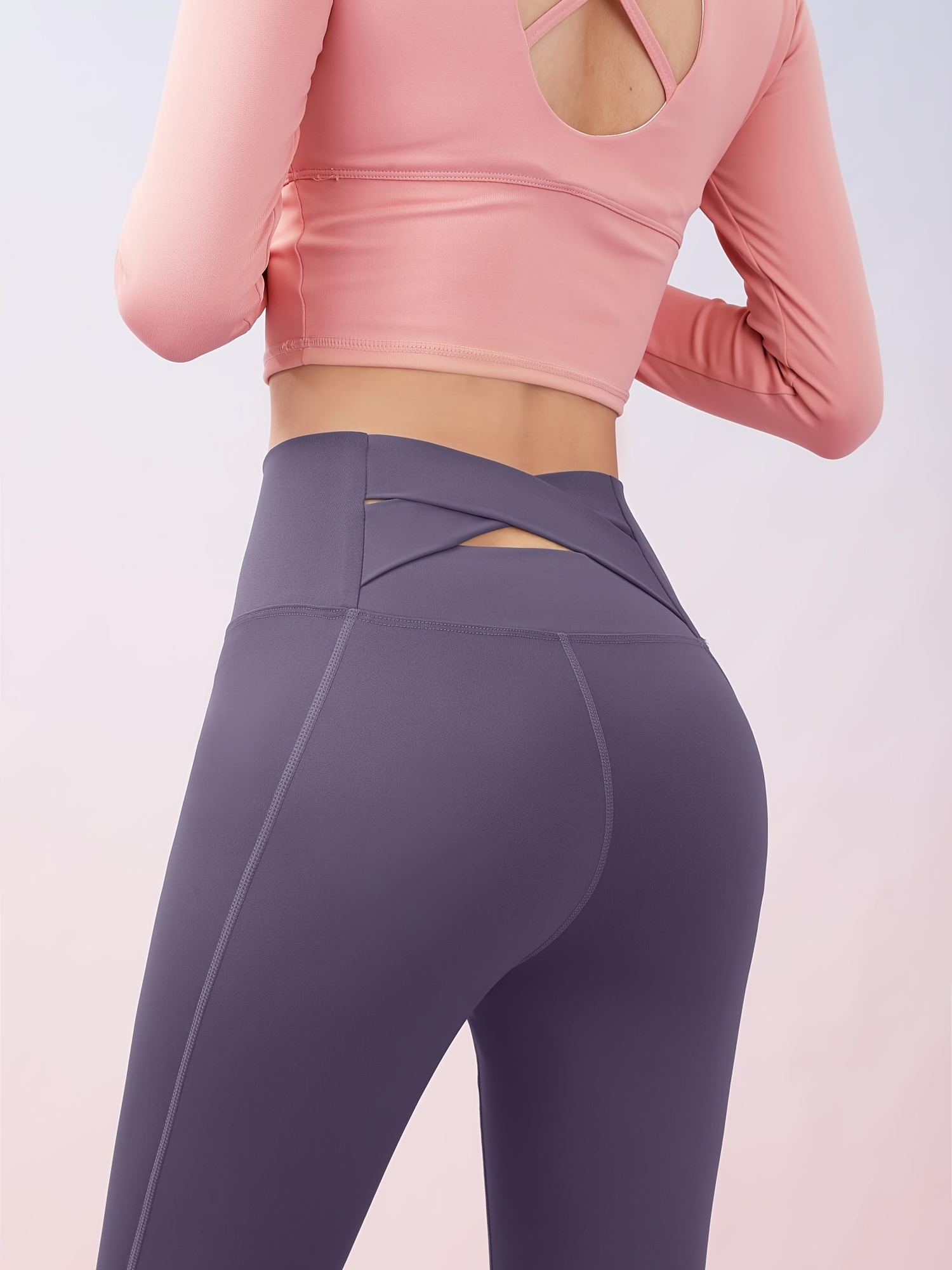 Women's Activewear: Solid Color Seamless Criss Cross Back - Temu Canada