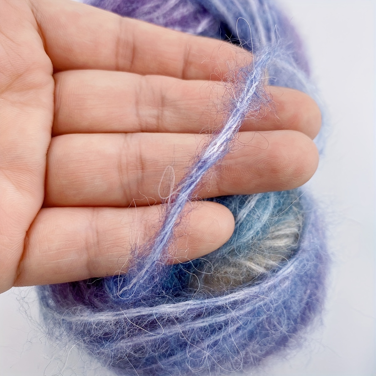 2pcs Rainbow Wool Cotton Yarn Colorful Yarn for Sewing Hand Knitting Sweater Scarf (1), Size: 25x11x4CM