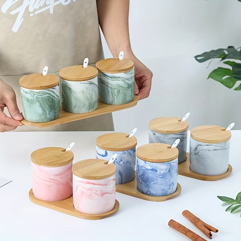 Ceramic Salt Bowl Sugar Bowl Coffee Sugar Container With Lid - Temu