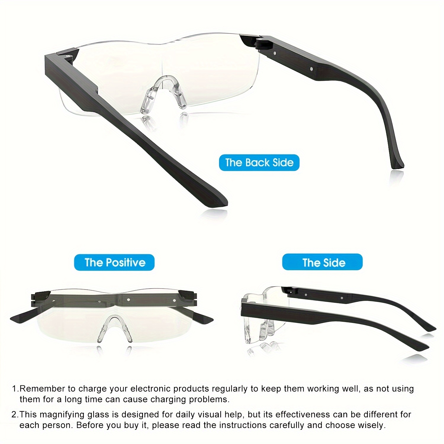 Magnifying Glasses USB Rechargeable With LED