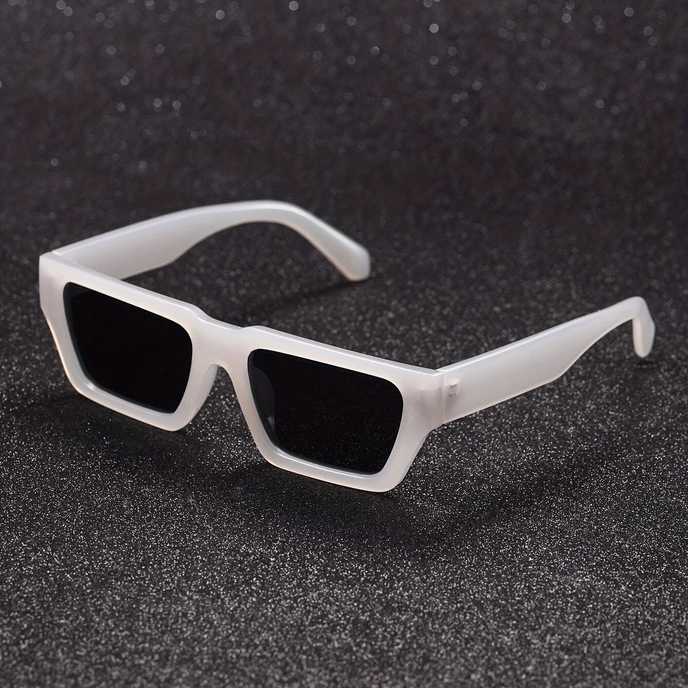 Men's Square Small Frame Sunglasses with Anti-Stress Case