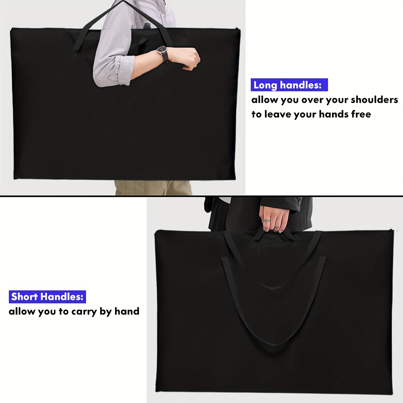 Portable Art Portfolio Bag Posters Storage Bag Zipper Handle - Temu