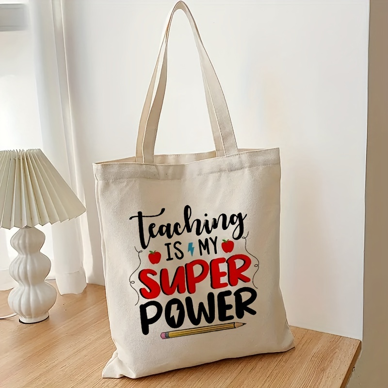 Letter Print Shopper Bag