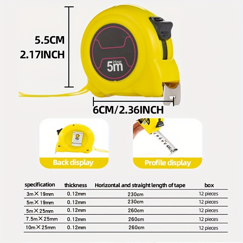 Retractable Tape Measure Scale Box Ruler Inch Meter - Temu