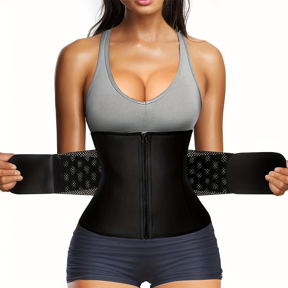 Exquisite Women Waist Trainer Sweat Trimmer Corset Belt Belly Band Body  Shaper Slimming Tummy Control Girdle Back Support Sports Shapewear Double  Belt