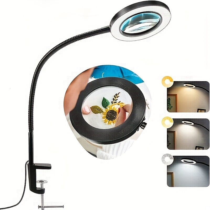 Magnifying Glass With Light And Stand 3 Color Temperature - Temu