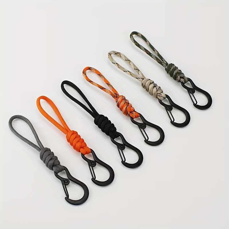 Lanyard Braided Rope Keychain Key Ring Key Holder Carabiner Clips Camping Hook,Temu