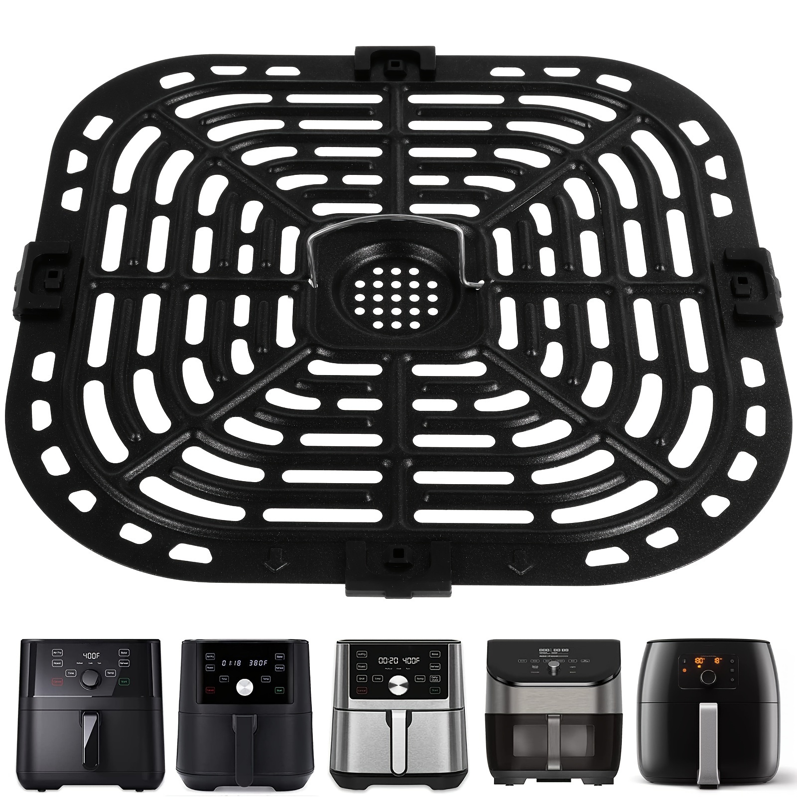 Air Fryer Replacement Grill Pan,Air Fryer Rack Replacement Parts  Accessories Grill Plate Crisper Plate Tray, Non-Stick, Dishwasher Safe 