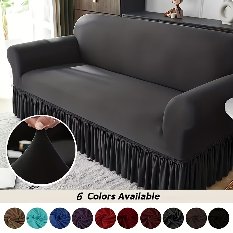 Funda de sofá impermeable, con bolsillos de almacenamiento Con Chaise  Longue- Gris Claro
