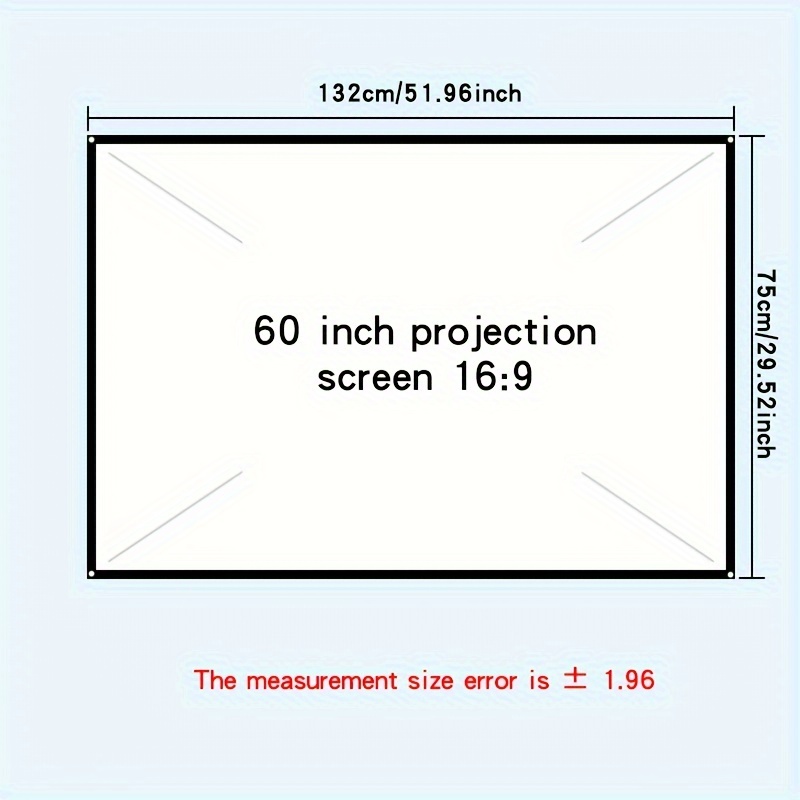 60/72/84/100/120/150インチプロジェクタースクリーン16:9折りたたみ式折りたたみ防止ポータブルプロジ - Temu Japan