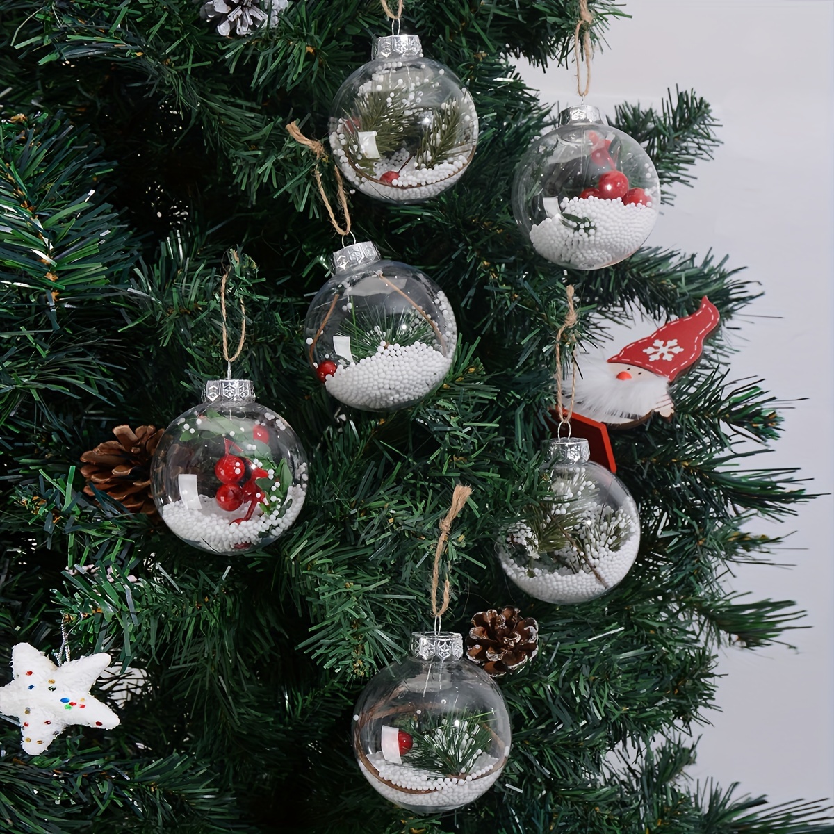 Christmas Clear Plastic Bulb Shape Ornaments Fillable Diy - Temu