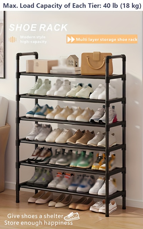Multi-layer Shoe Rack, Shoe Storage Rack, Single Row Free Standing Shoe Rack,  Stackable Shoe Partition, Black Shoe Rack, Suitable For Porch, Closet,  Bedroom, Corridor, Terrace - Temu Germany