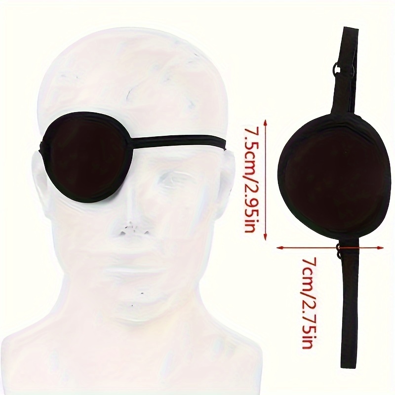 Accesorio de disfraz de parche de ojo de pirata de lentejuelas, talla  única, rojo/negro, 1 pieza.