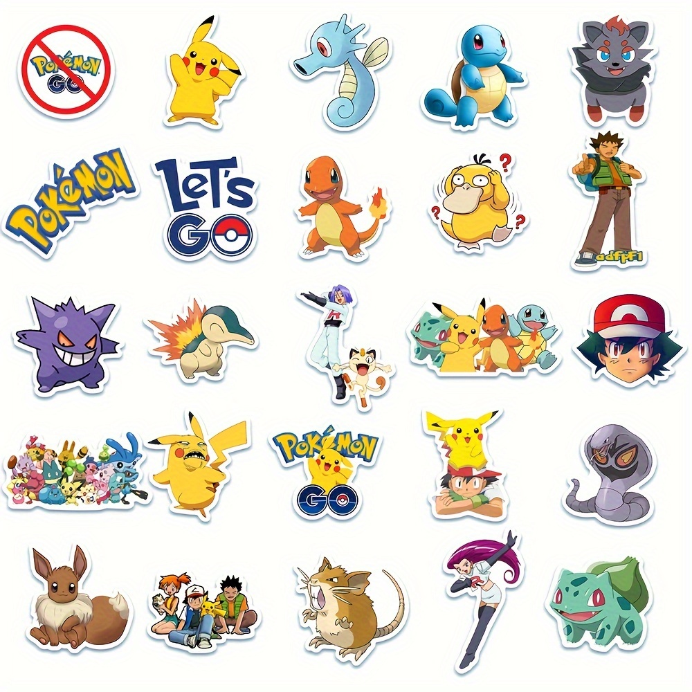 50 Uds Pokémon Anime Pegatinas De Garabatos Lindos Parches De Dibujos  Animados Para Notebook Teléfono Móvil Taza De Agua Pared Ventana Pegatinas  Imper