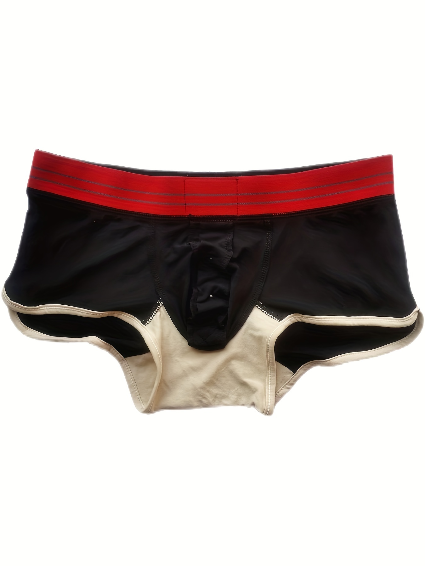 Men's Underwear Cotton Boxer Briefs Open Front Bulge U Pouch Panties  Boxershorts