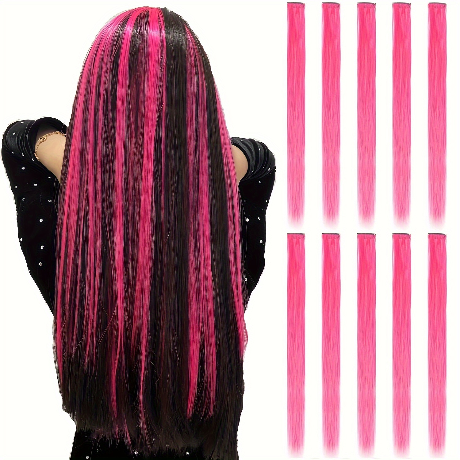 Wire Extensions - Red, Synthetic Hair, 16 inches