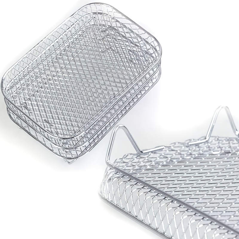 1pc Stainless Steel Air Fryer Tray, Silvery, Compatible With Ninja Dz201/dz401  Foodi - Tools & Home Improvement - Temu