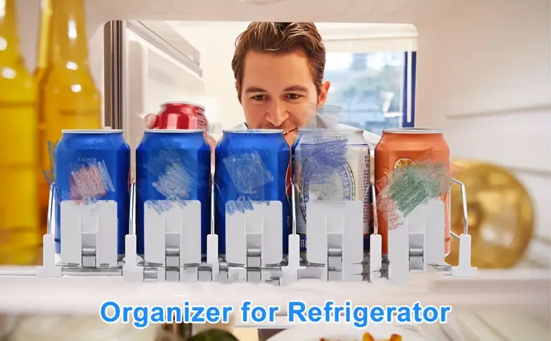  Organizadores de latas de soda de 2 capas apilables, organizador  de bebidas enrollables para nevera, organizador y almacenamiento de latas  de soda, dispensador de latas para refrigerador, contenedores : Hogar y