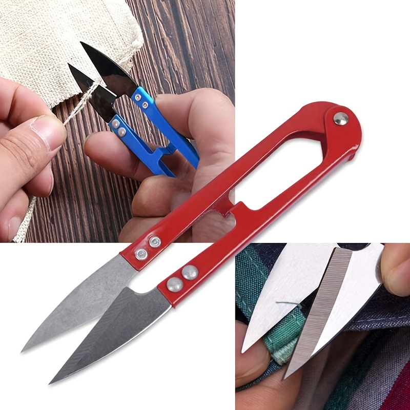 Mini Thread Snips With Cover U shape Scissors Sewing - Temu