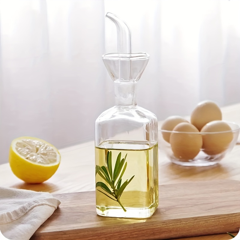 Aofa Distributeur d'huile et de vinaigre en verre 500 ml, distributeur d'huile  d'olive moderne avec étiquette de classification, large ouverture pour un  remplissage et un nettoyage faciles, bouteille d'huile en verre transparent