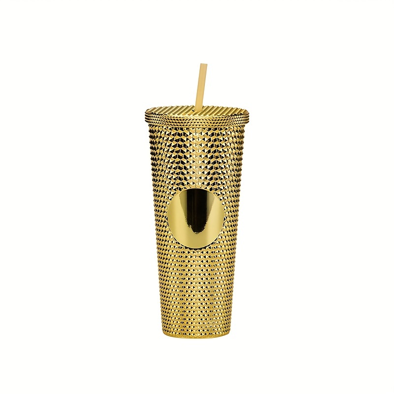 Diy Studded Tumbler With Lid And Straw, Reusable Plastic Cup, Double Walled Travel  Tumbler For Iced Coffee, Cold Water, Smoothie, And More, Wide Mouth, Spill  Proof - Temu