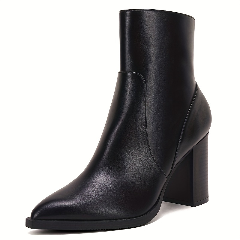 Pointed boots sale block heel