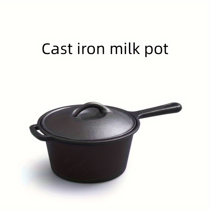 Cast Iron Frying Pan Non Stick Cast Iron Deep Pot With Lid - Temu