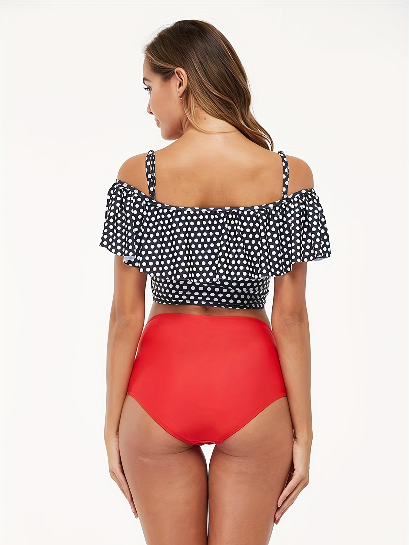 Polka dot hot sale ruffle swimsuit