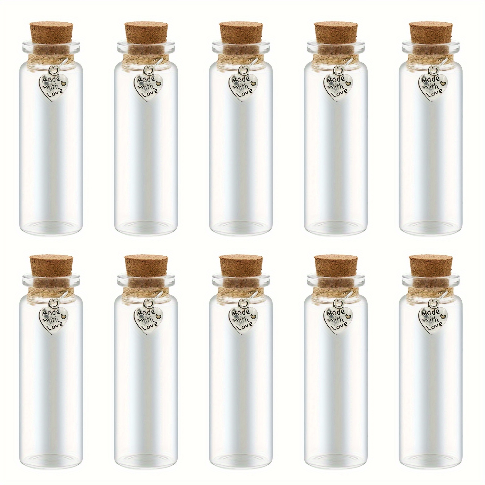 100 pezzi) 1-2 ml Mini bottiglia di vetro bomboniera Souvenir Charm bottiglia  di vetro con ciondoli in sughero fai da te - AliExpress