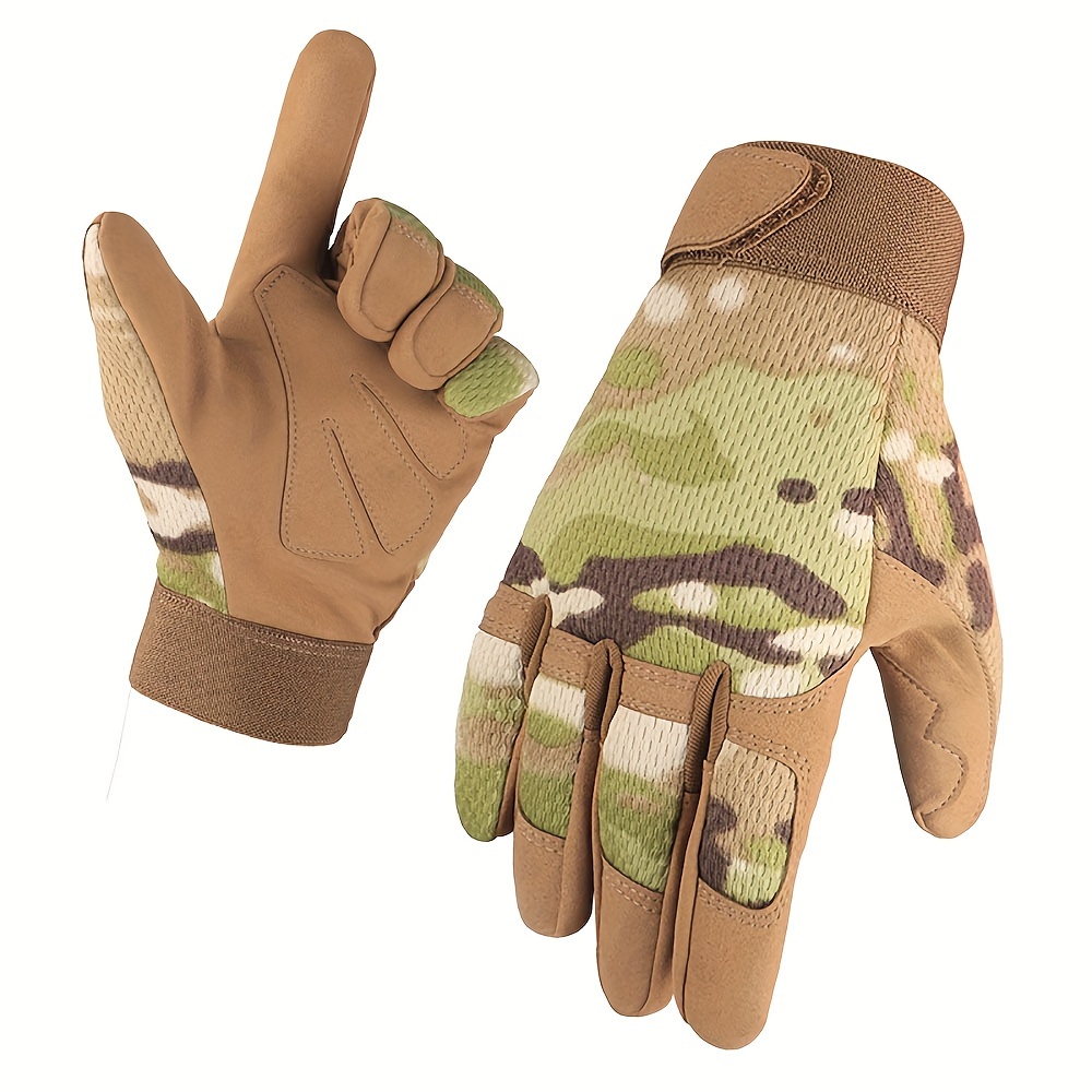 Comprar Guantes de ciclismo con pantalla táctil, guantes militares de  camuflaje con dedo completo, guantes tácticos para deportes al aire libre