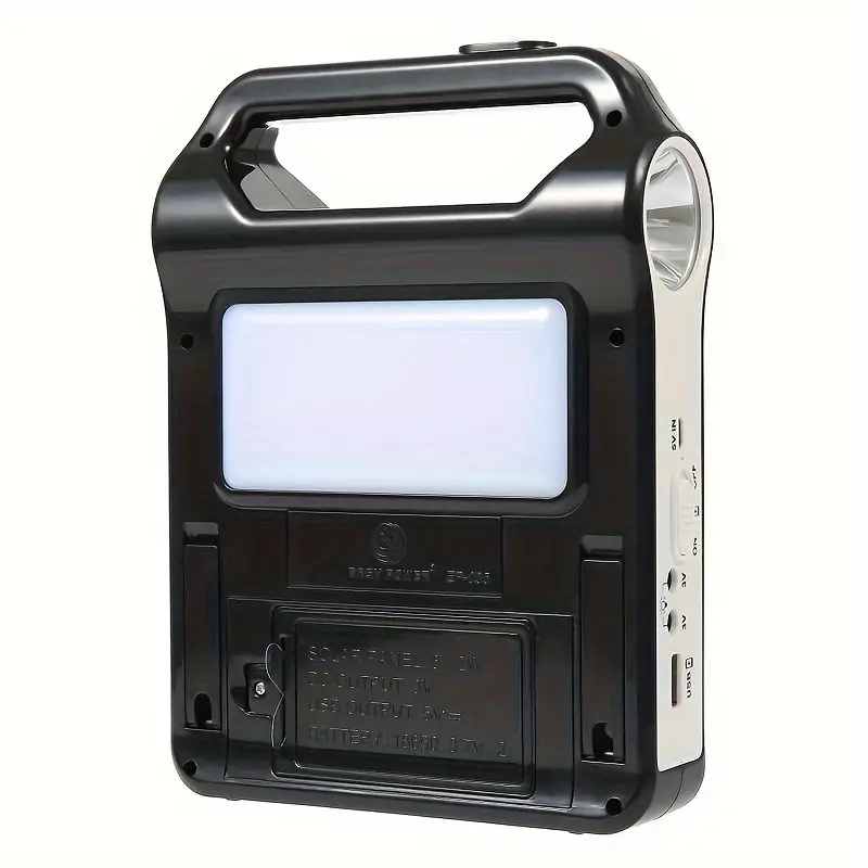 portable rechargeable solar panel power storage generator system usb charger with lamp home solar energy system kit for outdoor sports & outdoors details 9