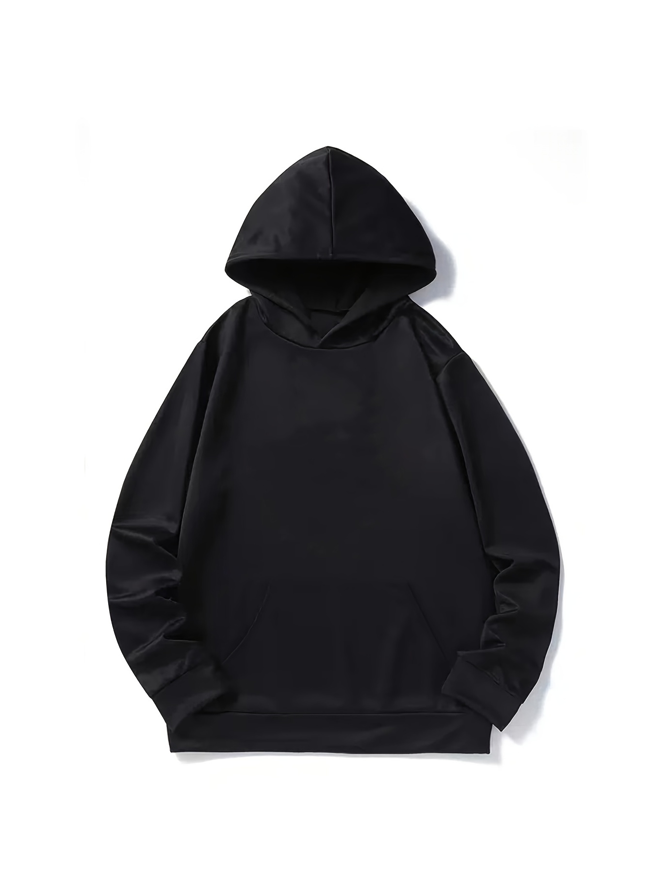 Basic Solid Street Trendy Casual Temu - Hooded Sweatshirt Men\'s