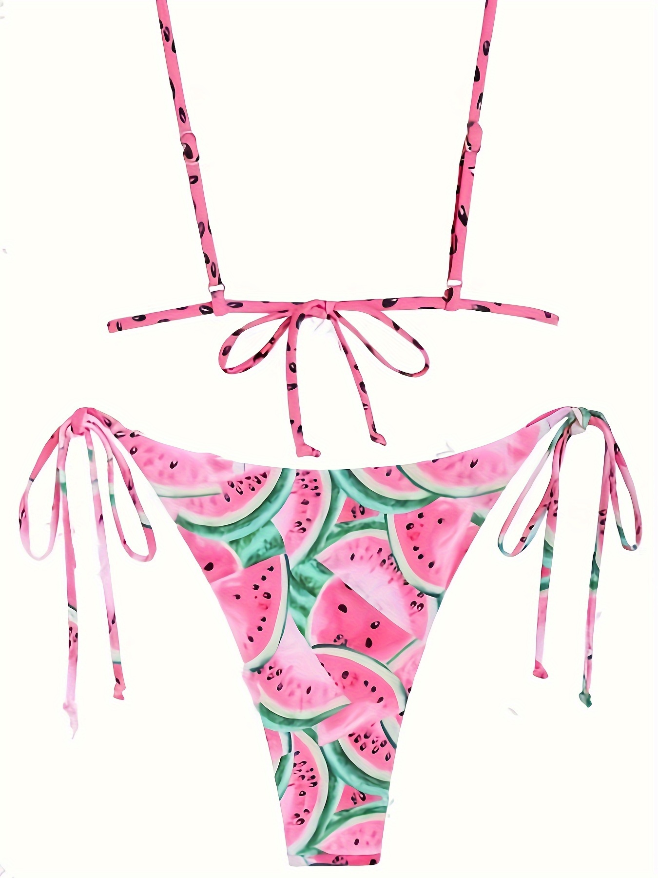 watermelon print fashion piece set bikini spaghetti straps Temu