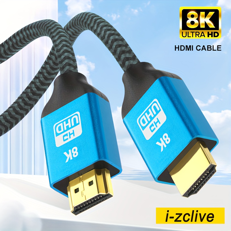 Câble HDMI 2.1 8k de 50cm - Cordon HDMI Certifié Haut Débit - Câble HDMI 4k  120Hz/8k 60Hz HDR10+ eARC - Cordon HDMI Ultra HD 8K - Moniteur/TV/Écran 
