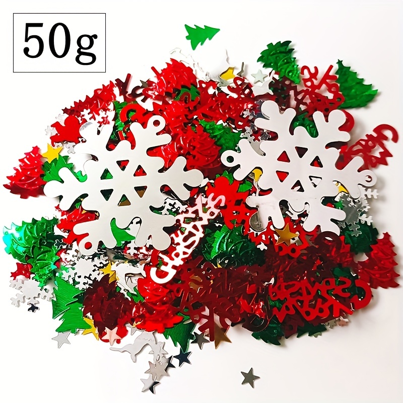 1 Pack/300pcs, Snowflake Confetti Christmas Birthday Party Snowflake  Confetti Table Decorations, Snowflake Confetti Decorations, Snowflake  Design Thro