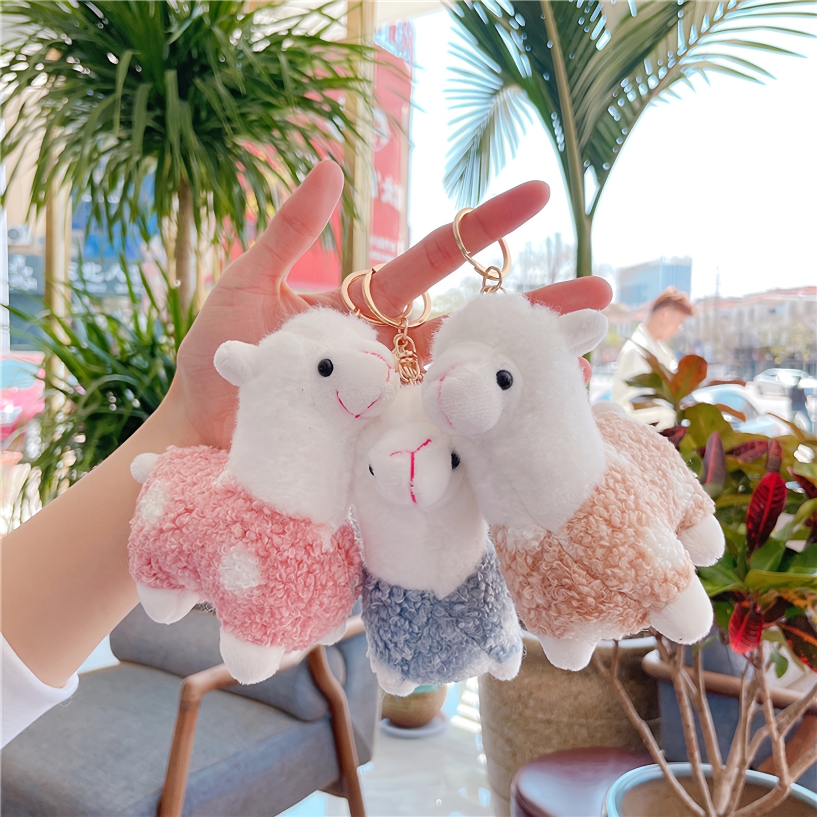 Cute Alpaca Plush Keychain Soft Stuffed Cartoon Doll Cute - Temu