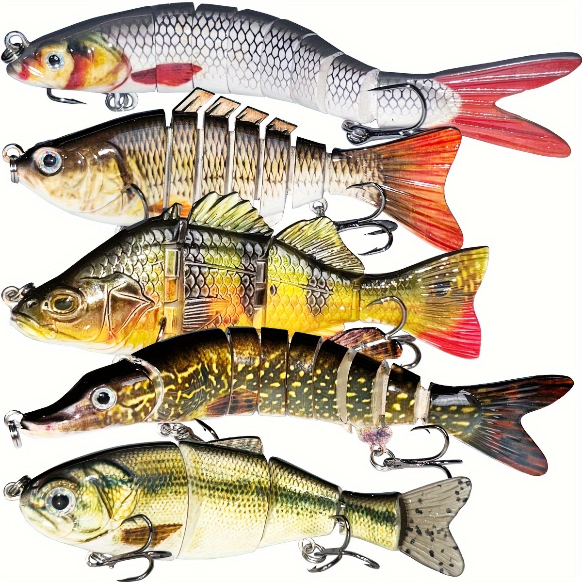 

1pc Fishing Lures For Bass Trout, Multi Jointed Swimbaits, Slow Sinking Bionic Lures For Freshwater Saltwater