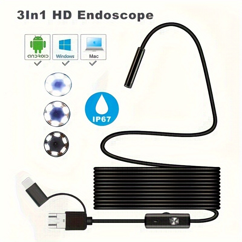 Cámara De Inspección USB 3 En 1 Tipo C Para Endoscopio De - Temu