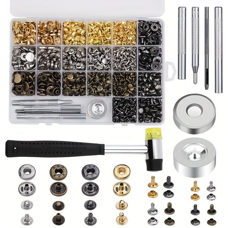 Snap Fasteners Kit Metal Button Snaps With Fastener Snap - Temu