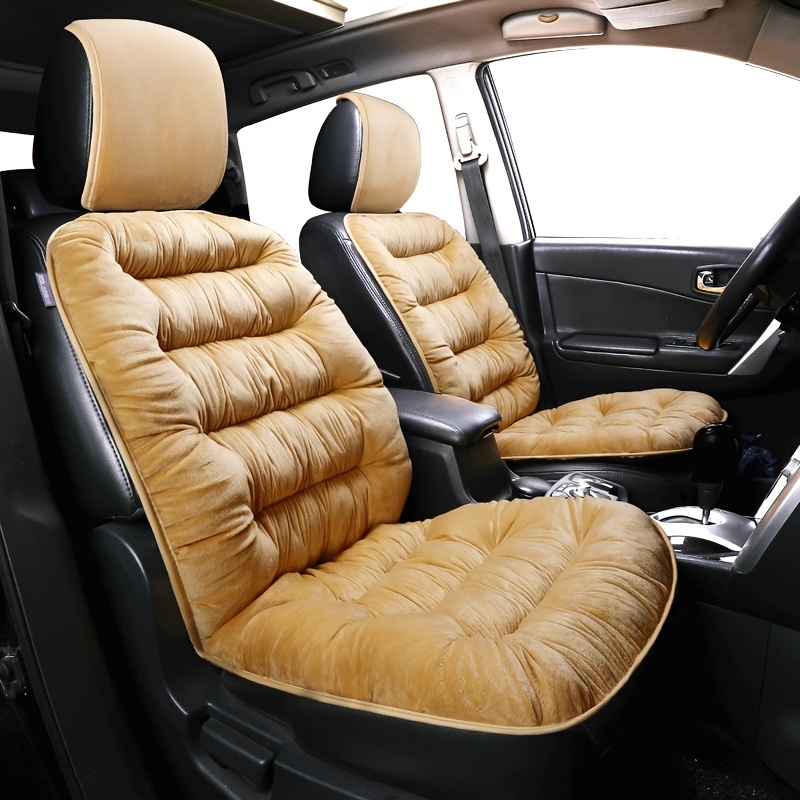 Plush Car Seat Cover Flocking Cloth Car Rear Cushion Non - Temu