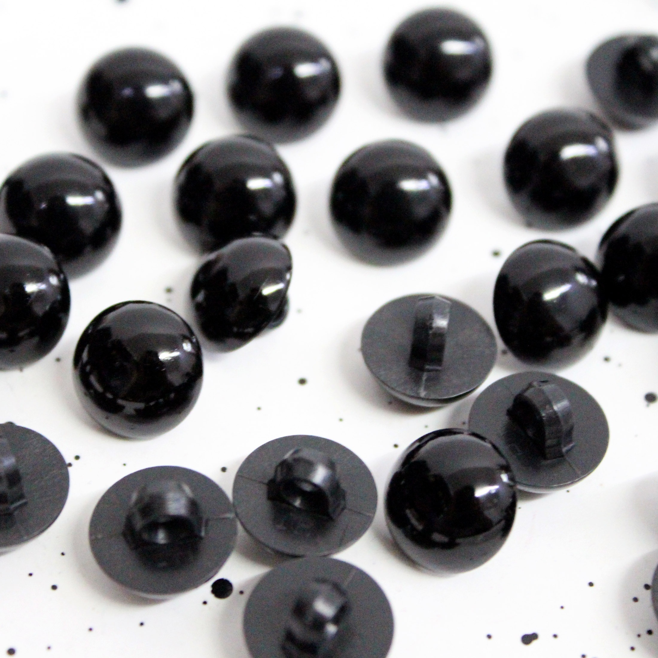 Lot De Boutons Noirs Ronds En Coton - 9 Pièces, Taille Crochet 2,5, Style Uni, Neuf