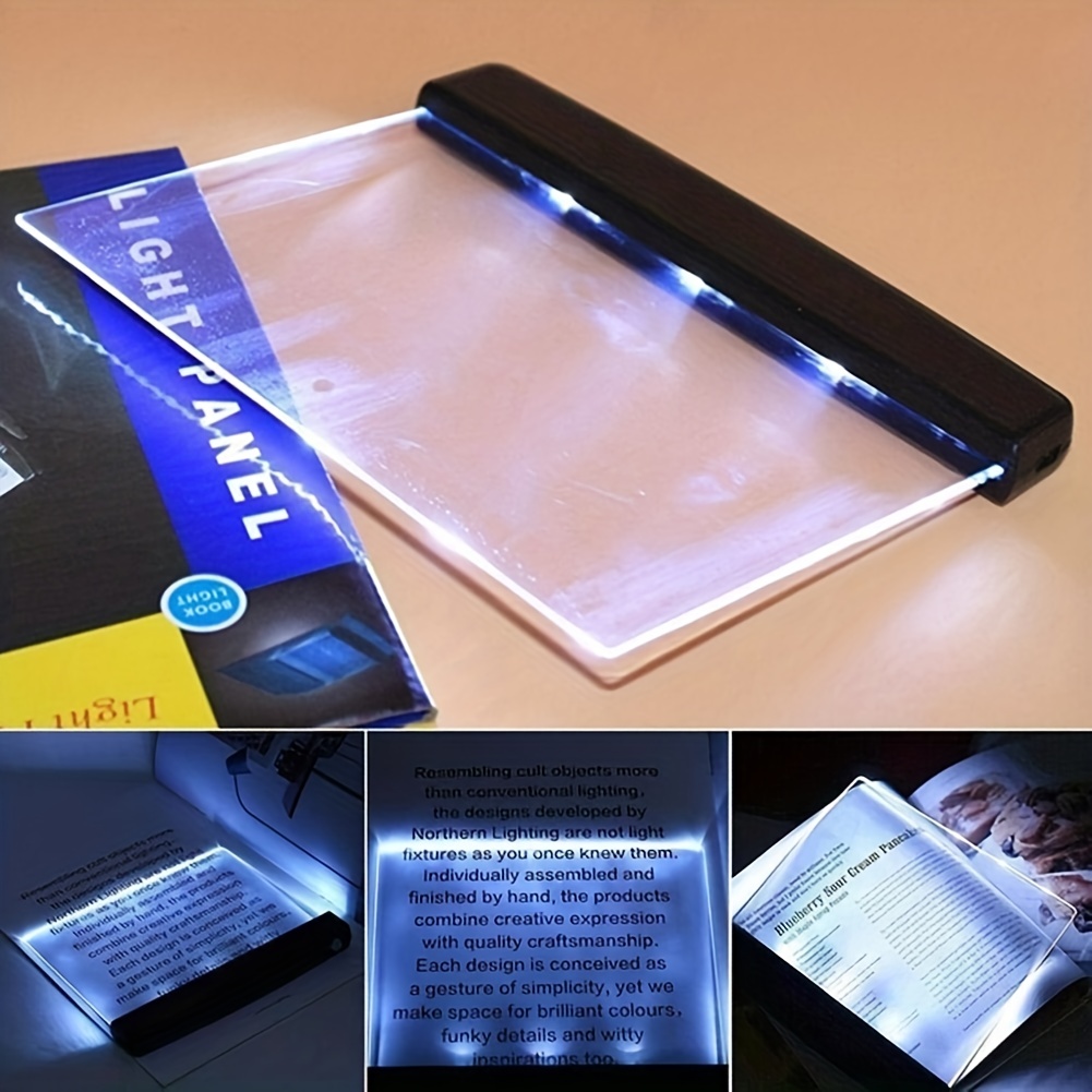 Agatige Luz de Libro para Leer, LED Lámpara Forma de Libro para Leer en la  Cama por la Noche Lámpara de Placa Plana LED portátil Protección Ocular